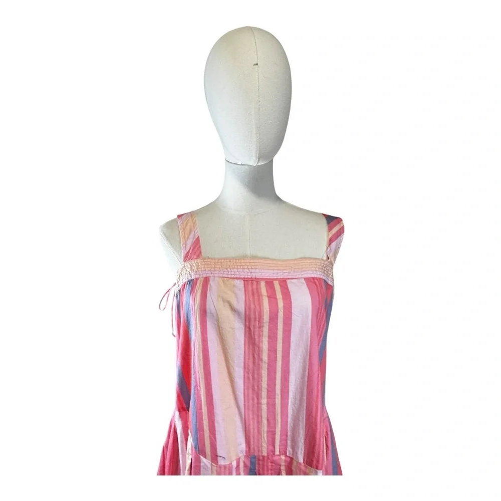 NWT Free People Striped Tie-Shoulder Maxi Dress with Pockets Size S